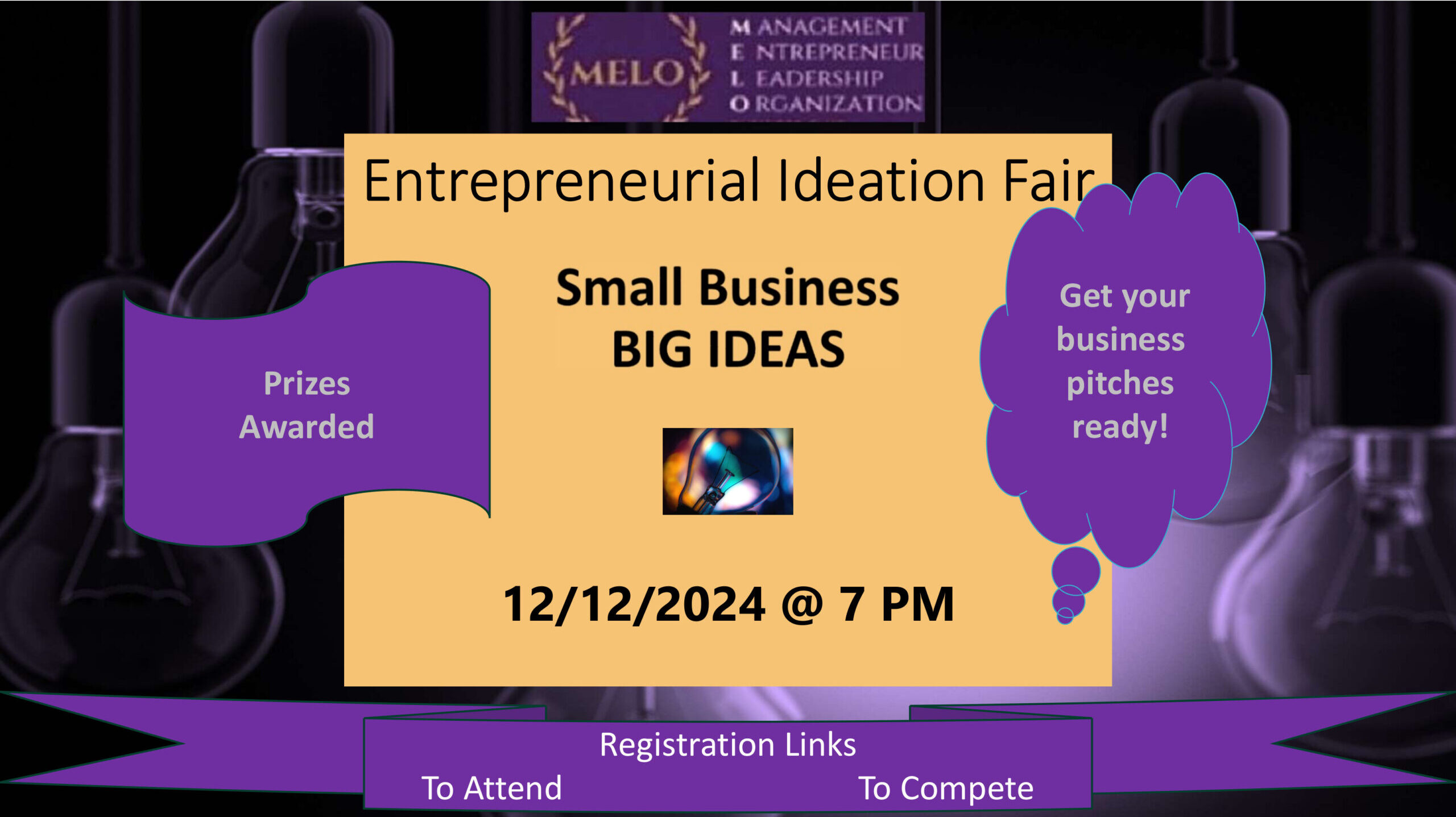 MELO Entrepreneurial Ideation Fair poster