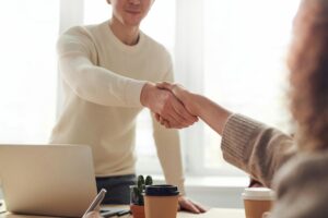 shaking hands in the workplace